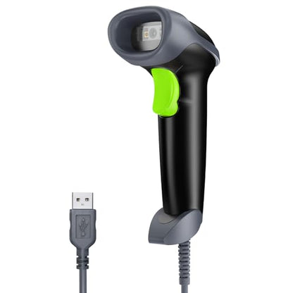 Eyoyo USB Handheld 2D QR Code Scanner PDF417 Data Matrix Barcode Scanner | Wired Automatic Bar Code Reader, Long USB Cable, for POS Mobile Payment, Supermarket, Warehouse - color: Green