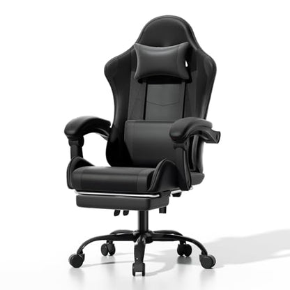 Athena Collection Ergonomic Gaming Chair for Adults, Carbon Fiber Black | Height Adjustable Office Chair Computer Desk Chair with Footrest & Headrest Lumbar Support for Office & Home, 350lbs - color: Carbon Fiber Black