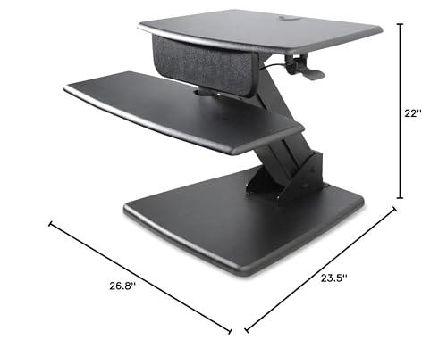 Kantek Desktop Sit to Stand Workstation, Black (STS810) - color: Black, style: Desktop Workstation