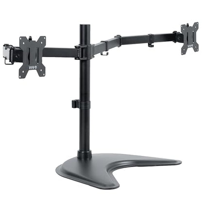 VIVO Dual LED LCD Monitor Free-Standing Desk Stand - color: Black, size: 13" - 38" screens