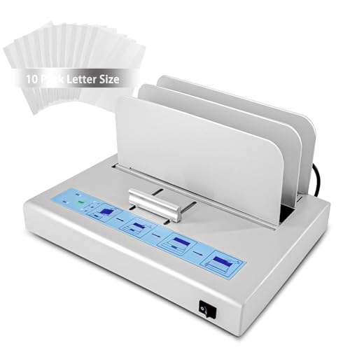 Thermal Binding Machine 500 Sheets Capacity Book Binding Material with 10 Letter Size Envelopes, A3/A4/A5 Document Heat Binder Hot Melt Machine Metal Thermal Binder Contract Document Invoice