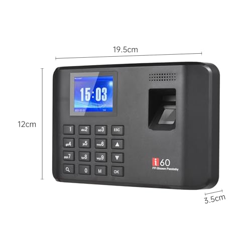 Intelligent Biometric Fingerprint Password Attendance Machine Time Clock Employee Checking-in Recorder LCD Screen Voice Prompt for Small Businesses(US add USB Disk) - size: US add USB disk