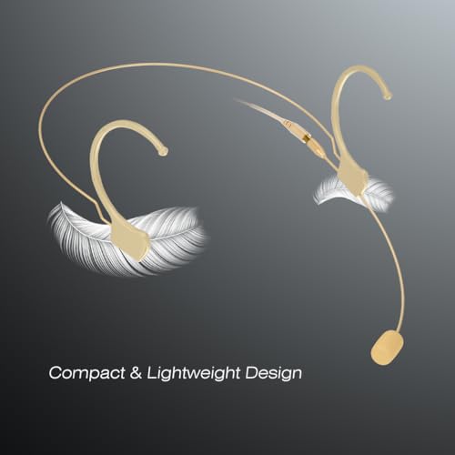 KIMAFUN Headset/Headworn Microphone Professional Earset Over Ear Hanging Condenser Mic Compatible with Shure Wireless System Bodypack Transmitter, Ideal for Performance, Theater, Lecture - Beige D4 - size: D4 for Shure Wireless System