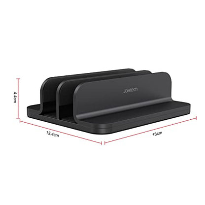 JOKItech Dual Aluminum Vertical Laptop Stand Organizer, Sturdy Notebook Computer Holder Stand Compatible with New Liquid Retina XDR Apple MacBook Air/Pro/Neo, Mac mini & iPad Pro - Black - color: Black