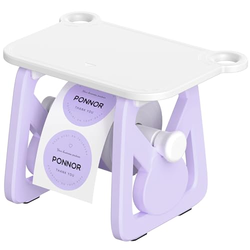 PONNOR Label Holder for Rolls and Fanfold Labels, Thermal Sticker for Desktop Printer, Fragile Stickers for Shipping, Label Stand Accessory Supplies for Home, DIY, Office, Small Business(Purple) - color: Purple