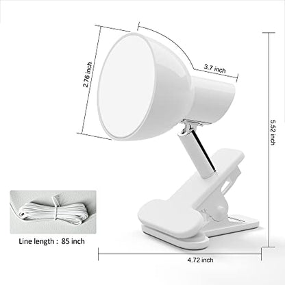 deeloop Clip On Light, 400LM Reading Lamp, Flexible Clamp Light, White - color: White