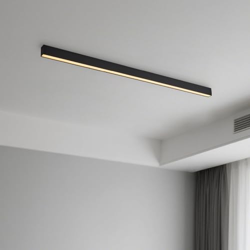 Black ceiling light LED, used for living room, bedroom, hallway, kitchen, - size: 59IN