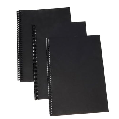 RAYSON 8.5" x 11" Black Leather Texture Binding Covers, 12 Mil Thick, 230gsm Paper, Un-Punched, Letter Size, 100 Pack