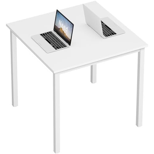 Need Small Square Dining Table 31.5inch Home Office Desk White - color: White & White Frame, size: 31.5x31.5 inch