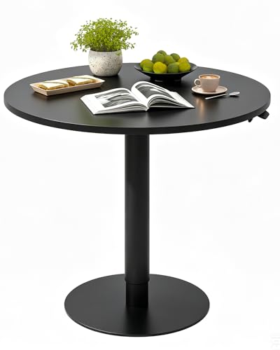 FLEXISPOT 28" Adjustable Height Round Dining Bar Table, Gas Spring Lift - color: Black, size: 28‘’