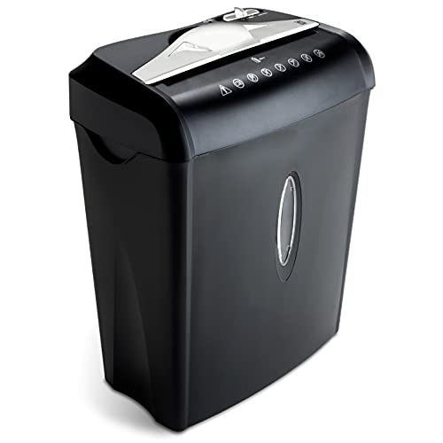 Aurora High Security Paper and Credit Card Shredder with 3.7-Gallon Wastebasket, 8-Sheet Cross-Cut with Basket - color: Black, size: 8-Sheet CrossCut