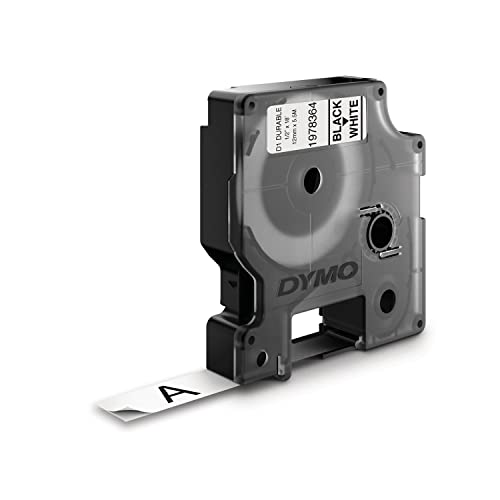 DYMO D1 Durable Labeling Tape for LabelManager Label Makers Black Print on White Tape 1/2" W x 18' L 1 Cartridge - color: Black on White