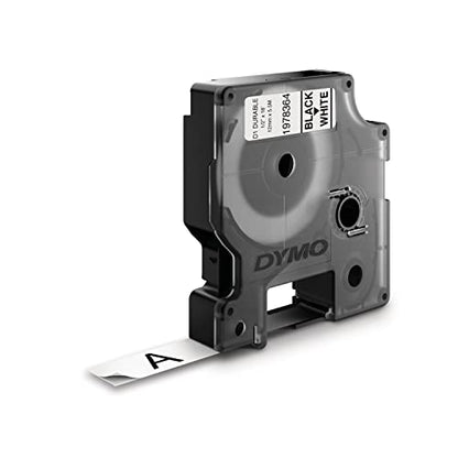 DYMO D1 Durable Labeling Tape for LabelManager Label Makers Black Print on White Tape 1/2" W x 18' L 1 Cartridge - color: Black on White