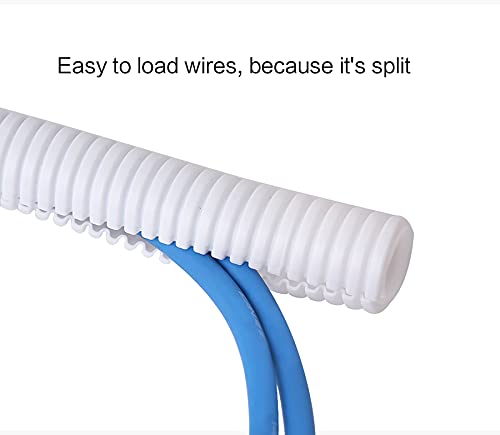 Alex Tech 100ft - 1/4 inch Split Wire Loom Tubing - White - color: White, size: 1/4"-100ft