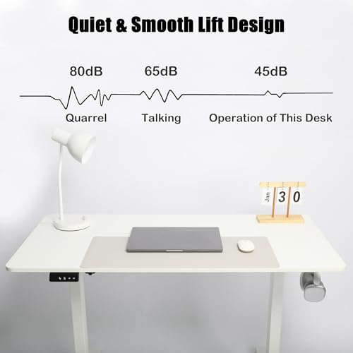 MSZ Electric Standing Desk 48x24 Inch with Memory Presets, Adjustable Height Sit to Stand Computer Desk for Home Office & Gaming (White) - color: 2-white