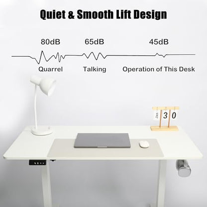 MSZ Electric Standing Desk 48x24 Inch with Memory Presets, Adjustable Height Sit to Stand Computer Desk for Home Office & Gaming (White) - color: 2-white