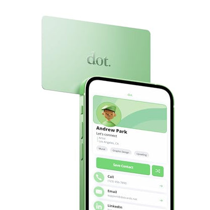 dot. Card - Digital Business Card - Tap Compatible with iPhone & Android (Mint) - color: Mint