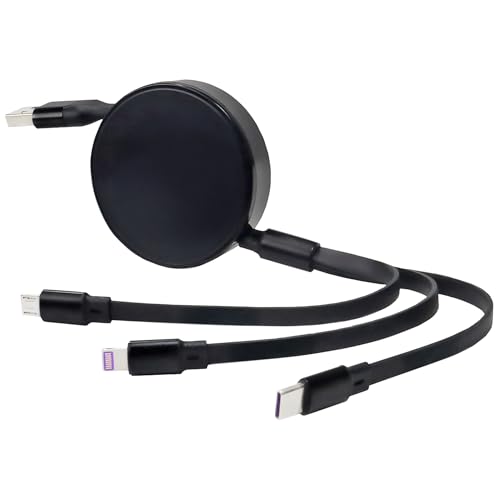 BoxWave Cable Compatible with Logitech Spotlight Presentation Remote - AllCharge PD miniSync (100W), Retractable High-Speed Charging Portable USB Cable - Jet Black