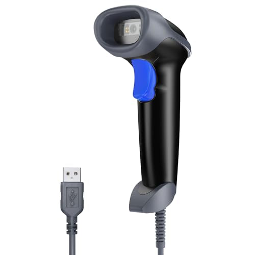 Eyoyo USB Handheld 2D QR Code Scanner PDF417 Data Matrix Barcode Scanner | Wired Automatic Bar Code Reader, Long USB Cable, for POS Mobile Payment, Supermarket, Warehouse - color: Blue