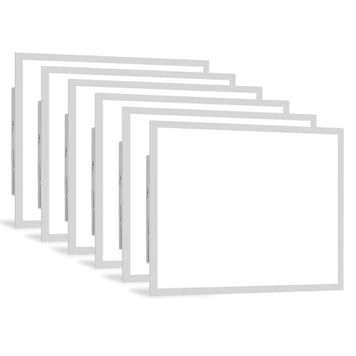 hykolity 2x2 LED Flat Panel Light,Back-Lit Dimmable,Drop Ceiling,6 Pack | 30/40/50W Selectable 0-10V Dimmable 5000K Recessed Light for Office Classroom Hospital Garage Retail Replaces 2-Lamp Fixture - size: 2X2FT