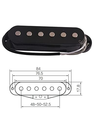 Electric Guitar Pickups Single Coil Pickup Ceremic Magnet Pickup | S-S-S, Neck Middle Bridge Pickup Set, for ST Strat Style Electric Guitar, Guitar Parts Replacement, Set of 3Pcs, Black - color: Black