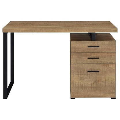 Coaster Brennan 47-Inch Rectangular 3-Drawer Desk with Storage Mango 800787 - color: Mango/Black