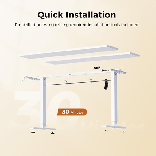 Agilestic Electric Height Adjustable Standing Desk, 48 Inch, White | Smooth Height Adjustment, Memory Presets, Hooks, Stable Steel Frame,154 lbs Capacity, Easy Assembly, Splice Board - color: White, size: 48 x 24 Inch