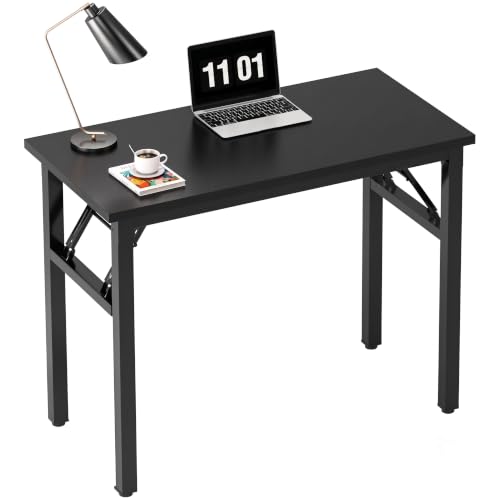 Need Small Folding Computer Desk, 31.5 Inch Writing Table, Black | No-Assembly, Sturdy Foldable Desk for Home Office, Bedroom, Dorm Room, Student Study, Collapsible, Compact, Easy Storage - color: Black, size: 31.5 inches