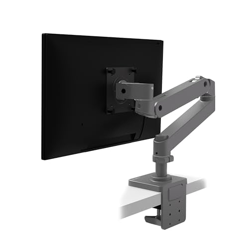 Ergotron – Upgraded LX Pro Premium Monitor Arm, Single Monitor Desk Mount – fits Flat Curved Ultrawide Computer Monitors up to 34 Inches, 4 to 22 lbs, VESA 75x75mm or 100x100mm – Dark Grey - color: Dark Grey, size: 5 Inch Pole, style: LX PRO Arm