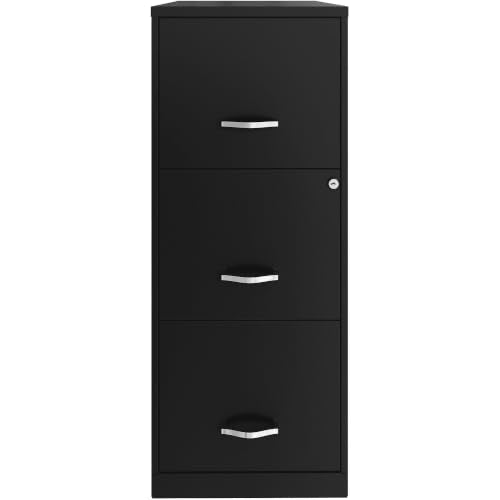 NuSparc 3 Drawer Locking Filing Cabinet | Pre-Assembled Steel Construction | Space-Saving Design is Perfect for Home and Small Office | Letter-Size | Assembled in North America