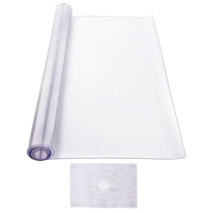 VEVOR Plastic Table Cover, 40 x 80 Inch 2.0 mm Thick Rectangle Clear PVC Mat Protector, Waterproof & Easy Cleaning Desk Pad Tablecloth, for Office, Dresser, Dining Room, Night Stand - size: 80" x 40" (Rectangular)