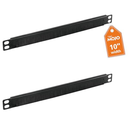 Tecmojo 2 Pack 0.5U Cable Management Brush Panel for 10" Server Rack, Rack Mount Cable Organizer for Network Cabinet, Black - size: 0.5U Brush Panel/2 Pack