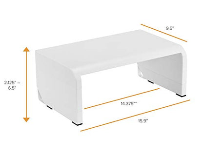 Bostitch Office Konnect Adjustable Monitor Stand Riser, 4 Height Adjustments, Built-In Cable Management, Rubber Feet - White - color: White, style: Laptop Stand