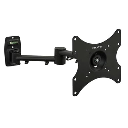 Mount-It! Full Motion TV Wall Mount Bracket for 13-42” Screens – 18" Articulating Arm, Quick Release Plate, Tilt Swivel Rotate, Anti-Theft Lock, Single Stud Install, Supports 44 lbs, VESA 75–200