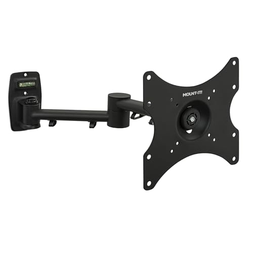 Mount-It! Full Motion TV Wall Mount Bracket for 13-42” Screens – 18" Articulating Arm, Quick Release Plate, Tilt Swivel Rotate, Anti-Theft Lock, Single Stud Install, Supports 44 lbs, VESA 75–200