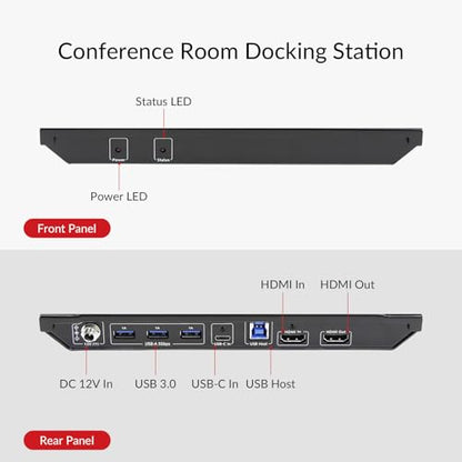 AV Access Conference Docking Station, 4K Presentation Switch System | Screen Mirroring, HDMI & USB C 4K Input, Hybrid Conference System, 3 USB 3.0 Ports for Webcam and Speakerphone