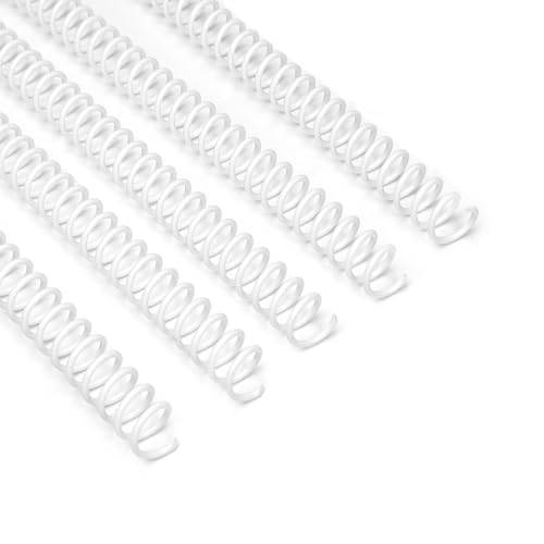 Rayson Plastic Binding Coil, 3/8", 4:1 Pitch, 60 Sheets, White, 100 Pack - size: 3/8" (60 Sheets Capacity)