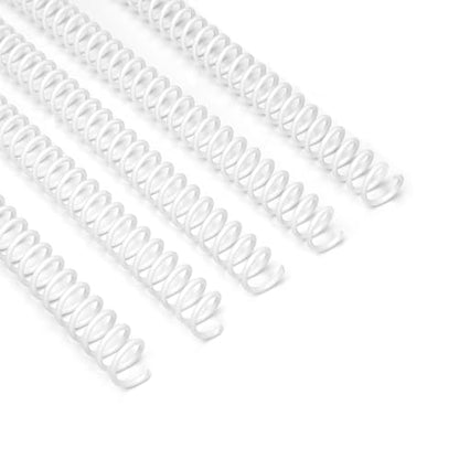 Rayson Plastic Binding Coil, 3/8", 4:1 Pitch, 60 Sheets, White, 100 Pack - size: 3/8" (60 Sheets Capacity)