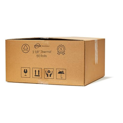 CLOVER POS 3-1/8" x 230' THERMAL RECEIPT PAPER BPA FREE - 50 NEW ROLLS - size: 3-1/8" x 230' Thermal