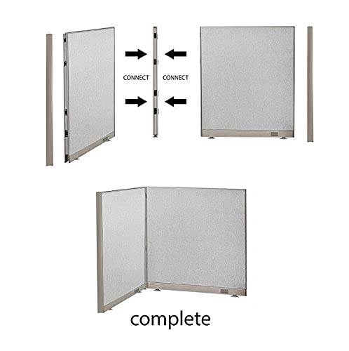 GOF Office Partition Single Full Fabric Panel (L-Post 60" h) - size: L-Post 60"h