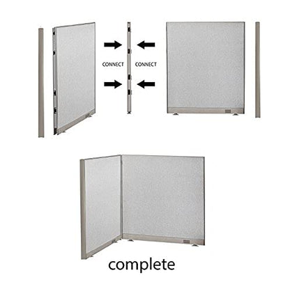 GOF Office Partition Single Full Fabric Panel (L-Post 60" h) - size: L-Post 60"h