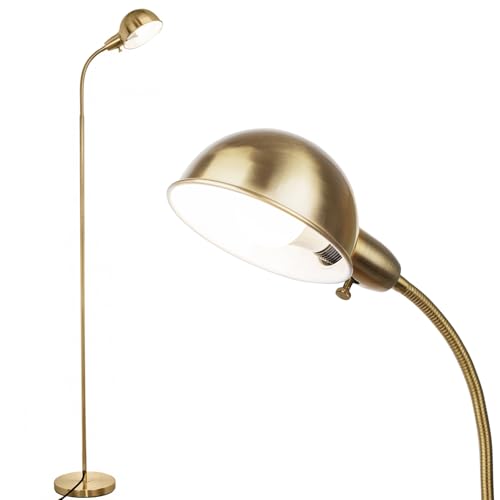 LALISU Modern Metal Reading Standing Floor Lamp with Rotatable Shade, Gold - color: Gold