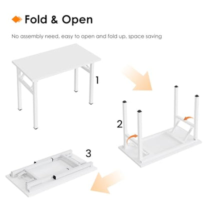 Need Small Folding Computer Desk, 35.8 Inch Writing Table, White - color: White, size: 35.8 inches