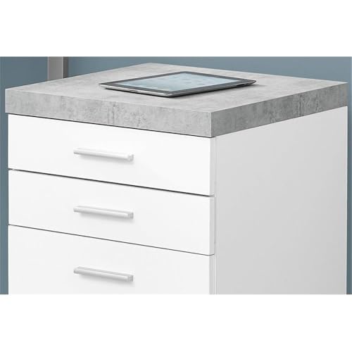 Monarch Specialties I 7051 File Cabinet, Rolling Mobile, Storage Drawers, Printer Stand, Office, Work, Laminate, Grey, White, Contemporary, Modern - color: White/Grey