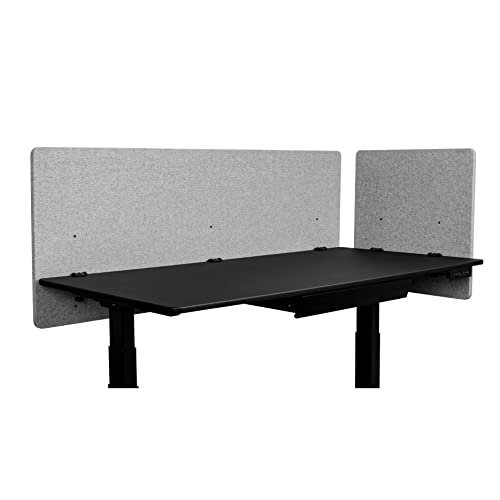 Stand Up Desk Store ReFocus Clamp-on Acoustic Desk Divider Privacy Panel that Reduces Noise and Visual Distractions (Cool Gray, 59" X 23.6") - color: Cool Gray, size: 60" X 24"