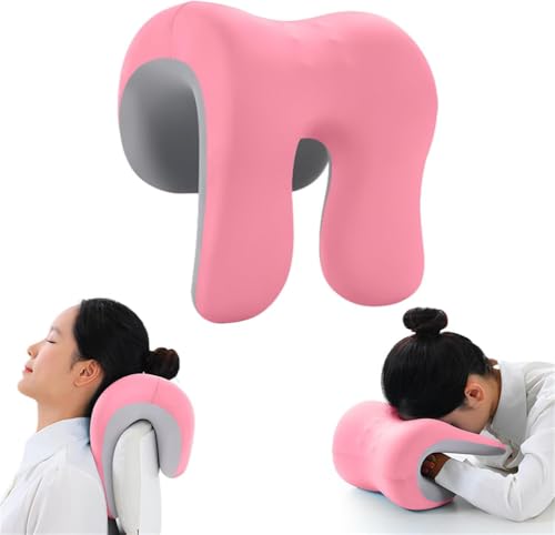 Neck Support Pillow Headrest Attachment for Office Chair,Memory Foam Ergonomic Pillow with Washable Cover,Multipurpose for Desk Napping/Travel,Universal Fit (Pink) - color: Pink