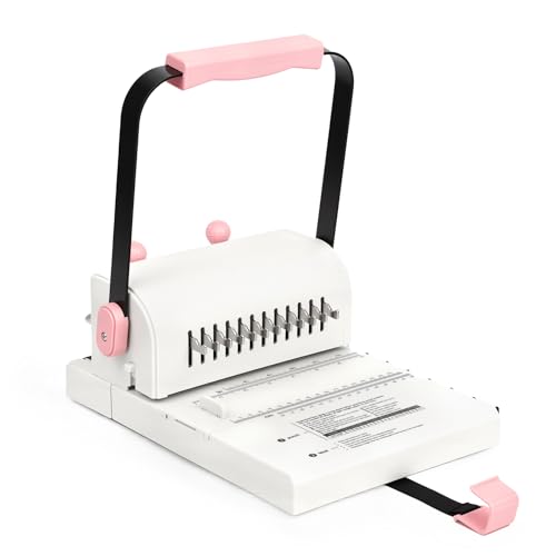 Vagbstu Cinch Book Binding Machine,2:1Spiral Binding Machine with Slide Ruler Compatible with Wire or Spiral Coils,20 Sheet Circular Punch Capacity for DIY Notebooks, Albums, Journals, and Calendars