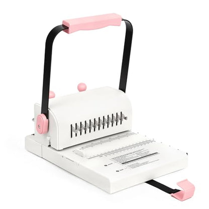 Vagbstu Cinch Book Binding Machine,2:1Spiral Binding Machine with Slide Ruler Compatible with Wire or Spiral Coils,20 Sheet Circular Punch Capacity for DIY Notebooks, Albums, Journals, and Calendars