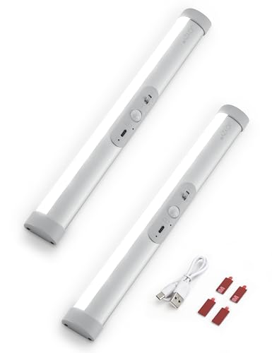 Joyzy 2 Pack Automatic Motion Sensor Closet Lighting with Eye-Protection Design Closet Lights, LED Wireless Pantry Light, Rechargeable Wardrobe Lamp Cabinet Light(100 Lumen, 6000k 80+CRI) - size: 2pack