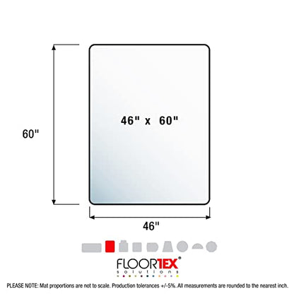 Cleartex Floortex Megamat Extra Thick 46-inch x 60-inch Rectangular Chair Mat for Hard Floors & Carpets, Polycarbonate (FCM121525ER) - size: 46" x 60"